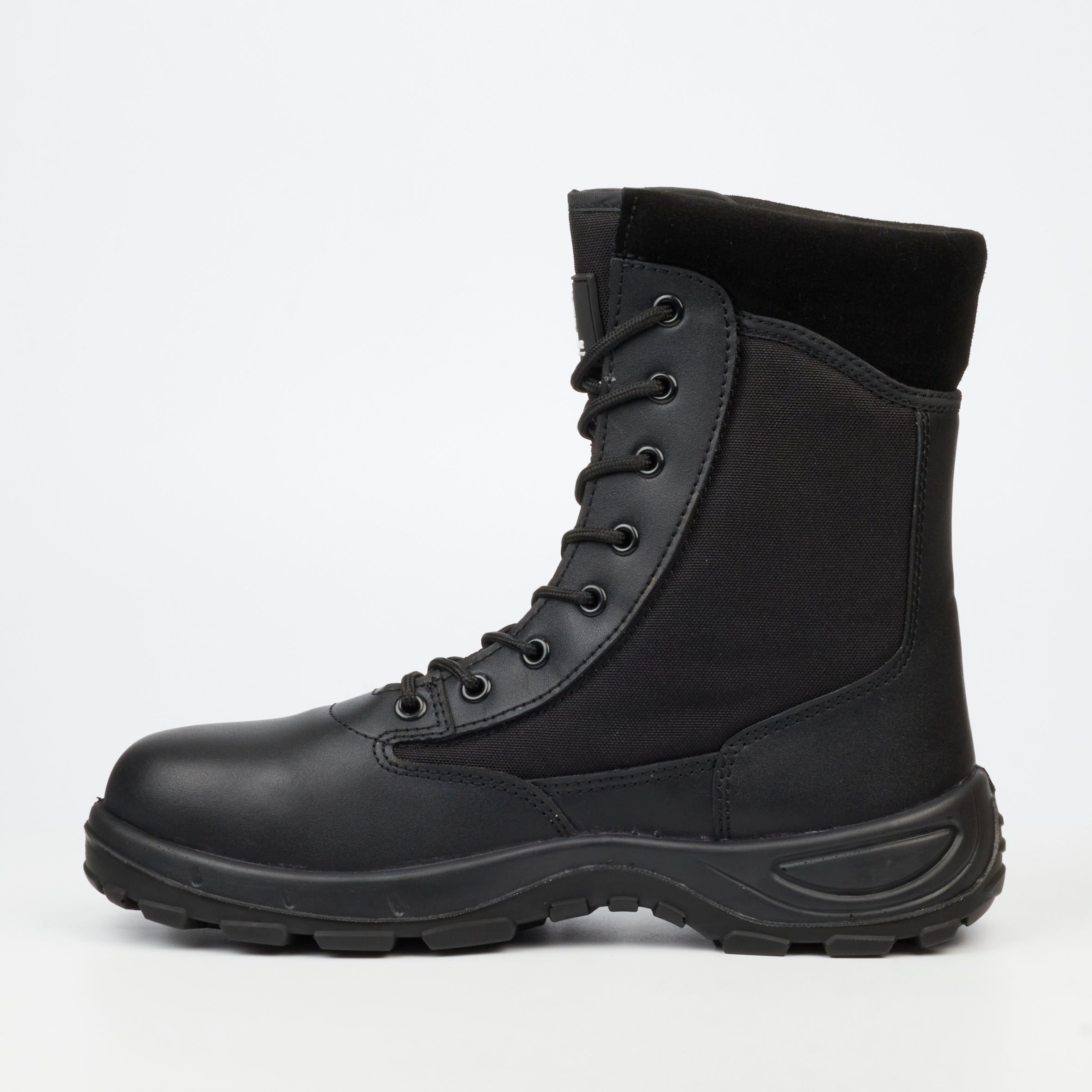 Grittgear Stealth 1 Genuine Smooth Leather / Canvas Ankle Boot - Black safety Grittgear