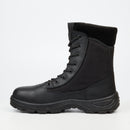 Grittgear Stealth 1 Genuine Smooth Leather / Canvas Ankle Boot - Black