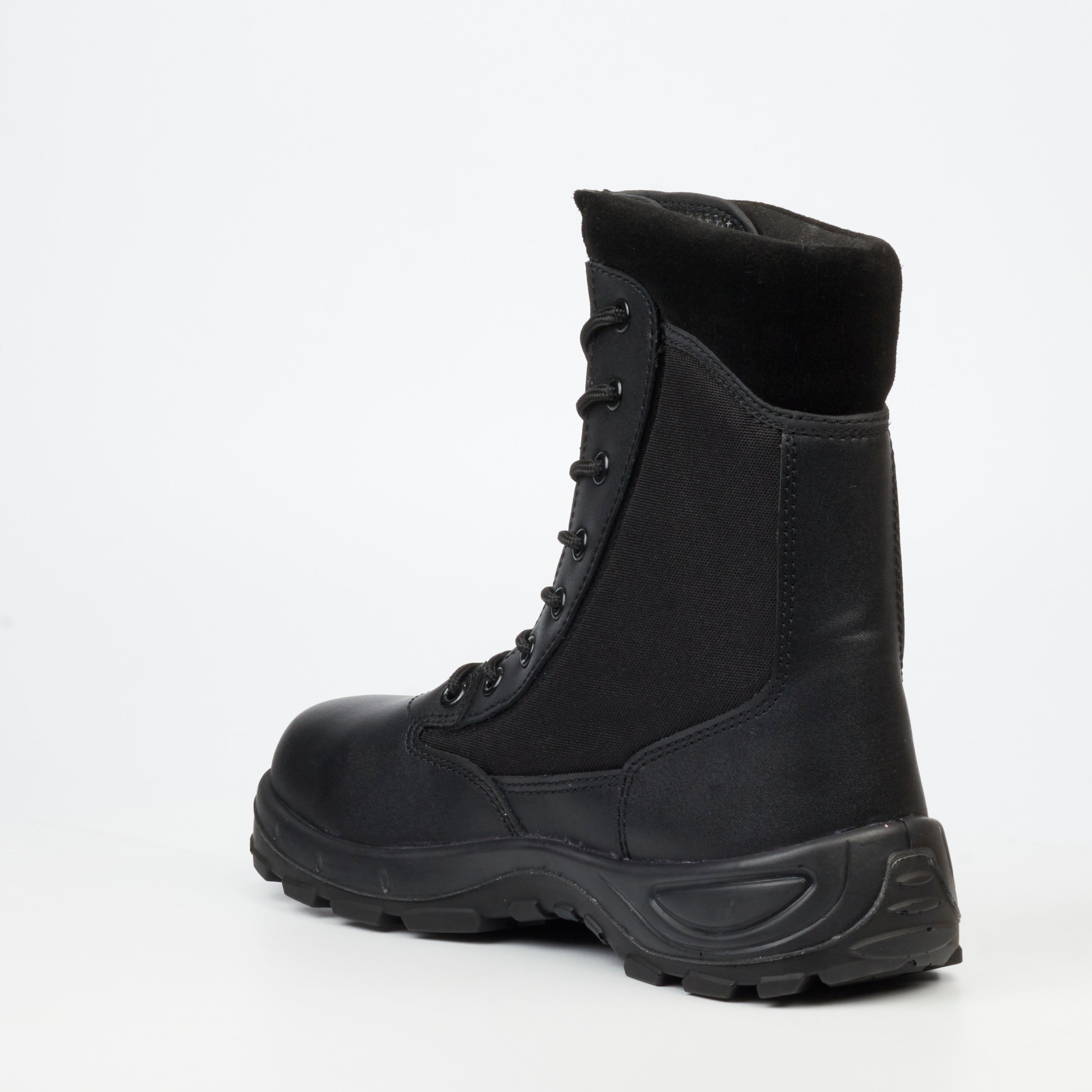 Grittgear Stealth 1 Genuine Smooth Leather / Canvas Ankle Boot - Black safety Grittgear