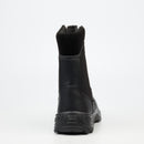 Grittgear Stealth 1 Genuine Smooth Leather / Canvas Ankle Boot - Black