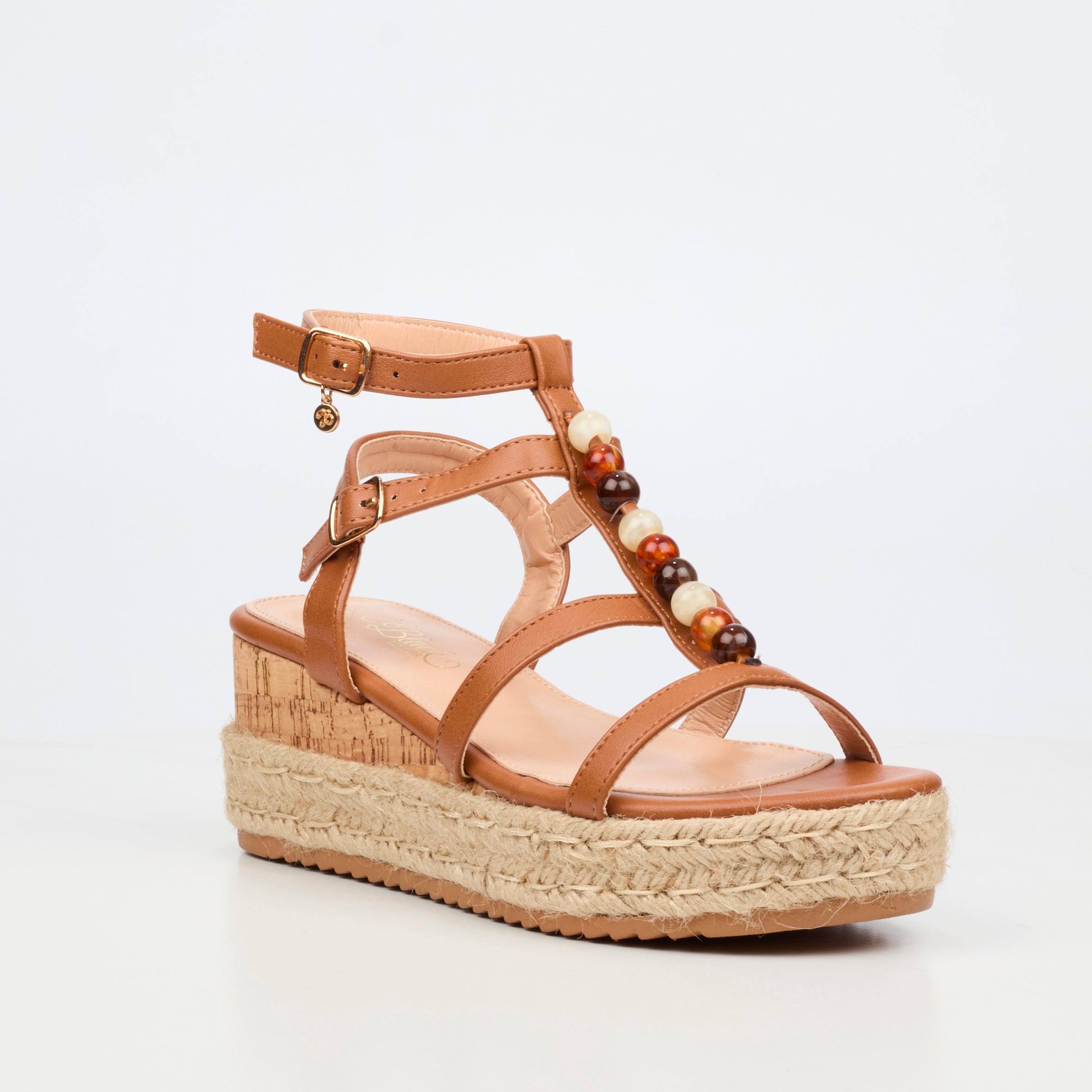 Miss Black Steffi 11 Wedge - Tan