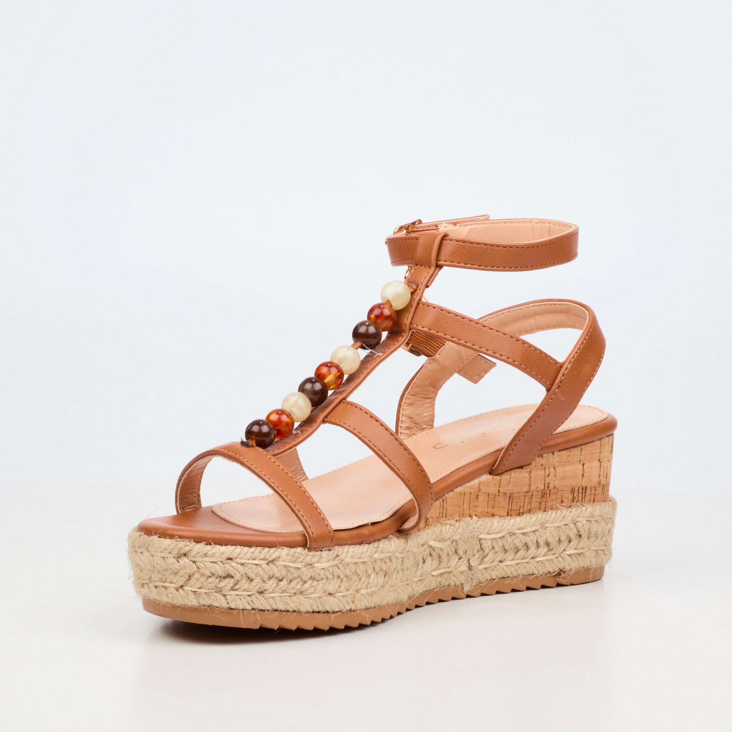 Miss Black Steffi 11 Wedge - Tan