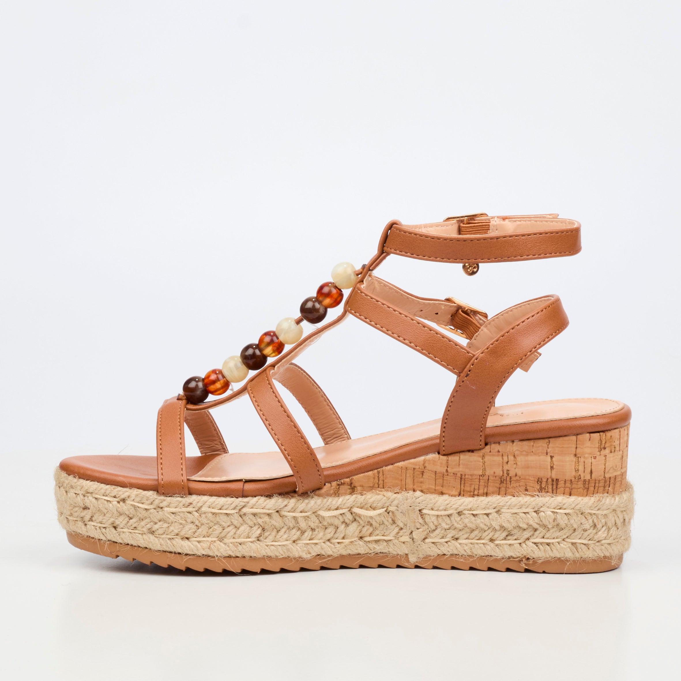 Miss Black Steffi 11 Wedge - Tan