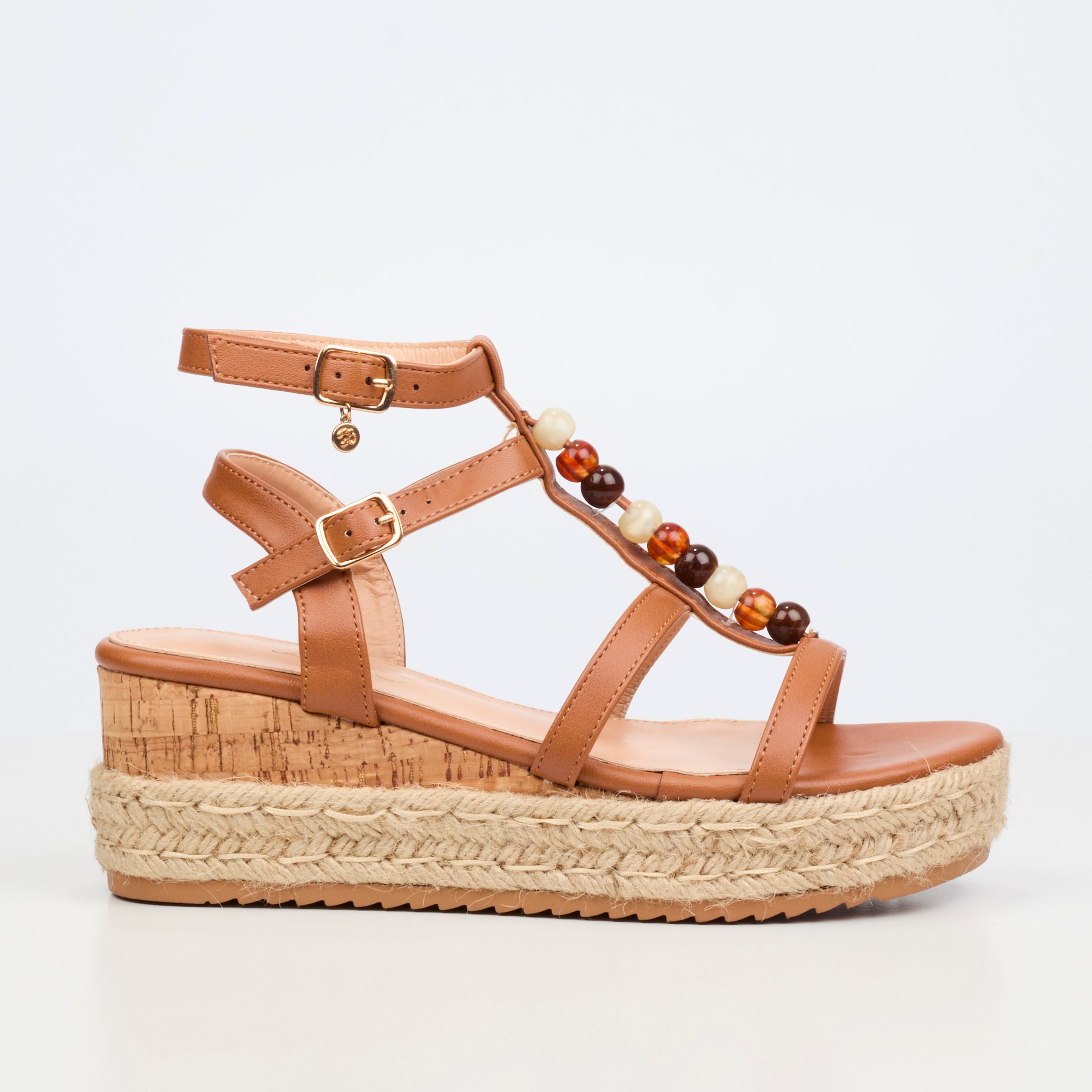 Miss Black Steffi 11 Wedge - Tan