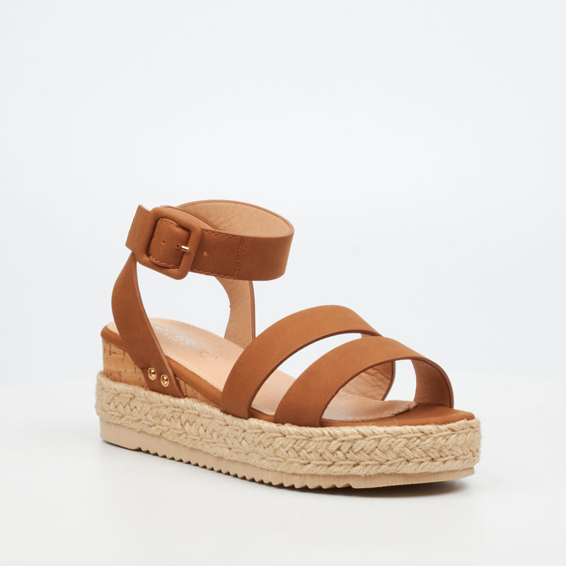 Miss Black Steffi 2 Wedge - Tan footwear Miss Black