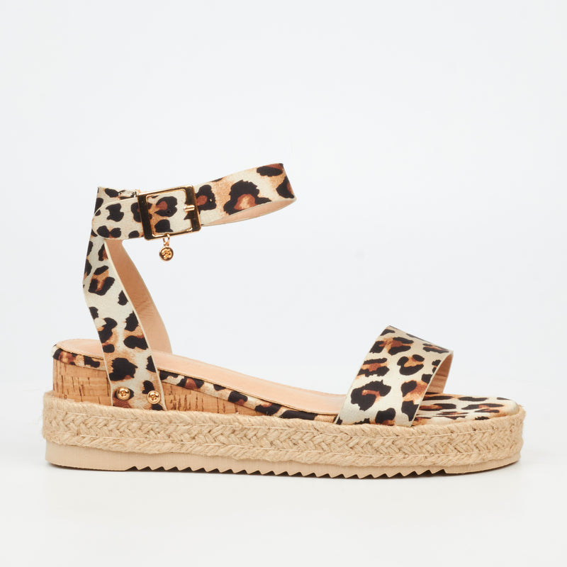 Miss Black Steffi 3 Wedge - Leopard