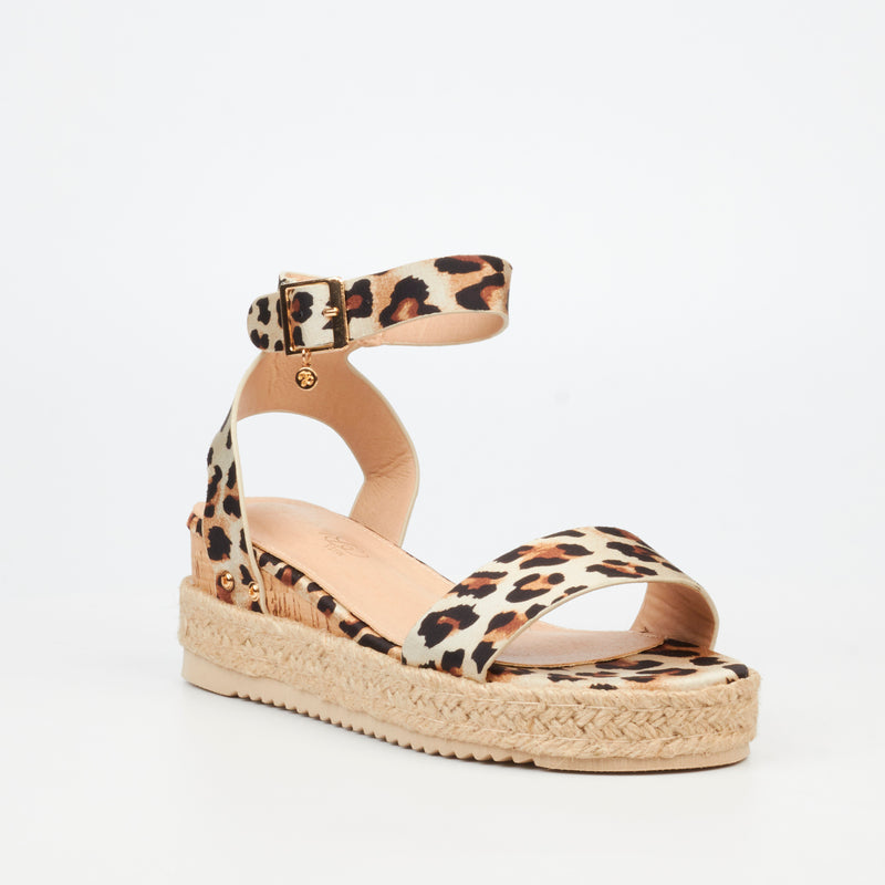 Miss Black Steffi 3 Wedge - Leopard