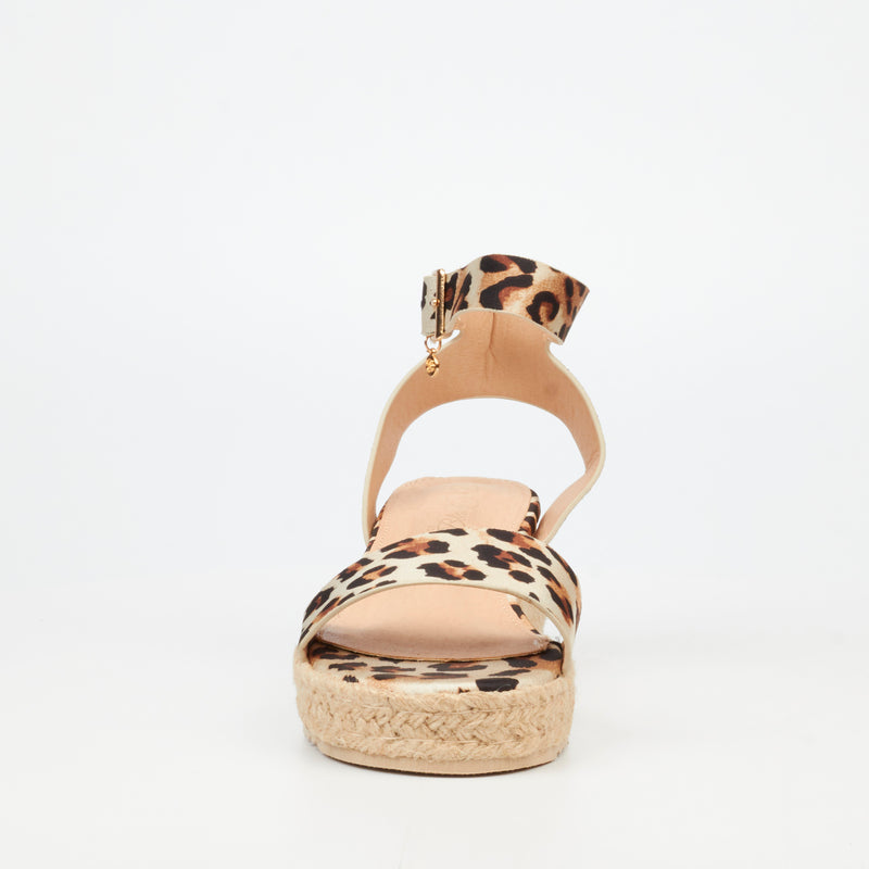Miss Black Steffi 3 Wedge - Leopard