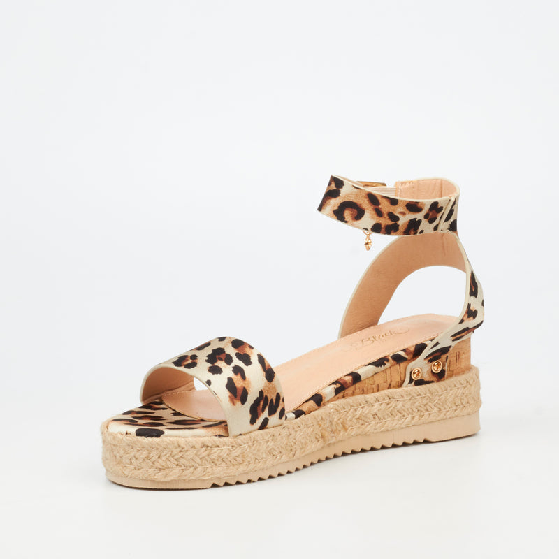 Miss Black Steffi 3 Wedge - Leopard