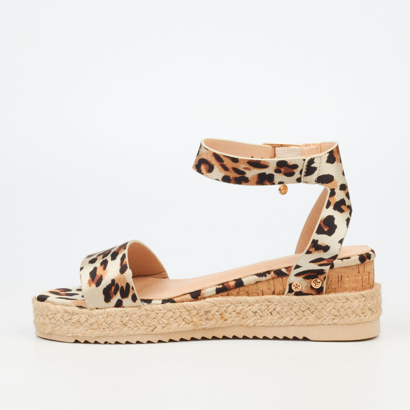 Miss Black Steffi 3 Wedge - Leopard