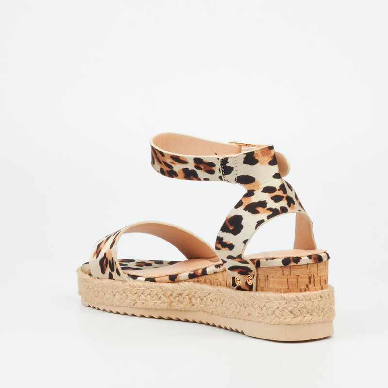 Miss Black Steffi 3 Wedge - Leopard