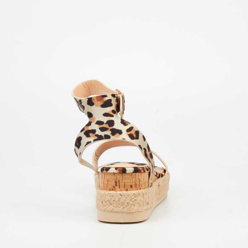 Miss Black Steffi 3 Wedge - Leopard