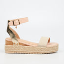 Miss Black Steffi 3 Wedge - Nude