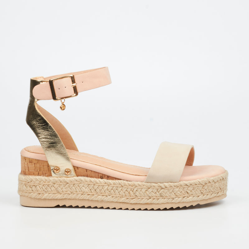 Miss Black Steffi 3 Wedge - Nude