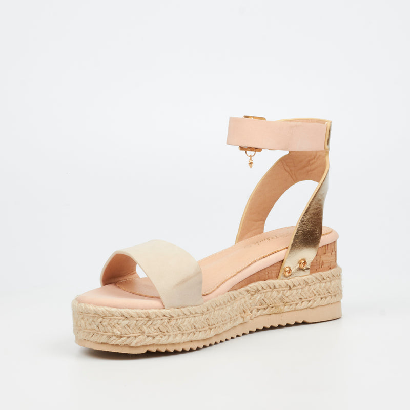 Miss Black Steffi 3 Wedge - Nude