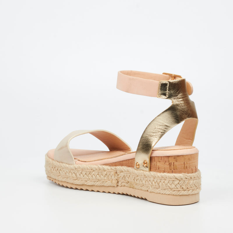 Miss Black Steffi 3 Wedge - Nude