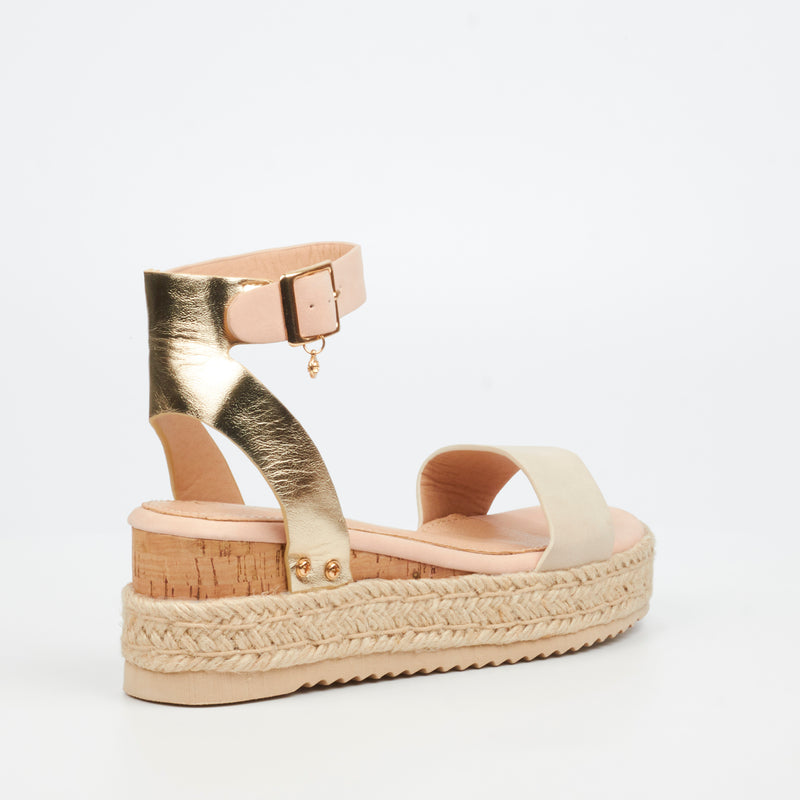 Miss Black Steffi 3 Wedge - Nude