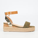 Miss Black Steffi 3 Wedge - Olive