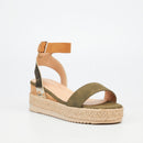 Miss Black Steffi 3 Wedge - Olive