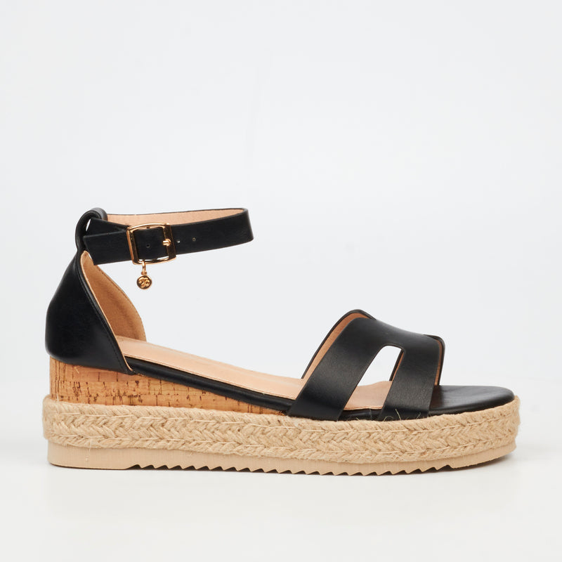 Miss Black Steffi 4 Wedge - Black