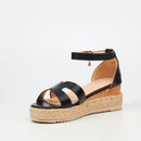 Miss Black Steffi 4 Wedge - Black