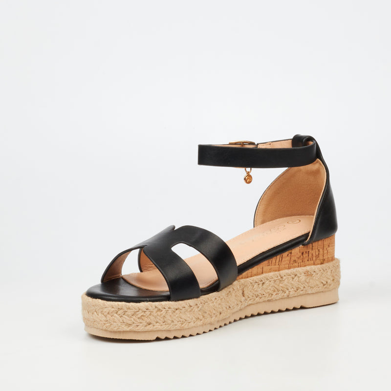 Miss Black Steffi 4 Wedge - Black