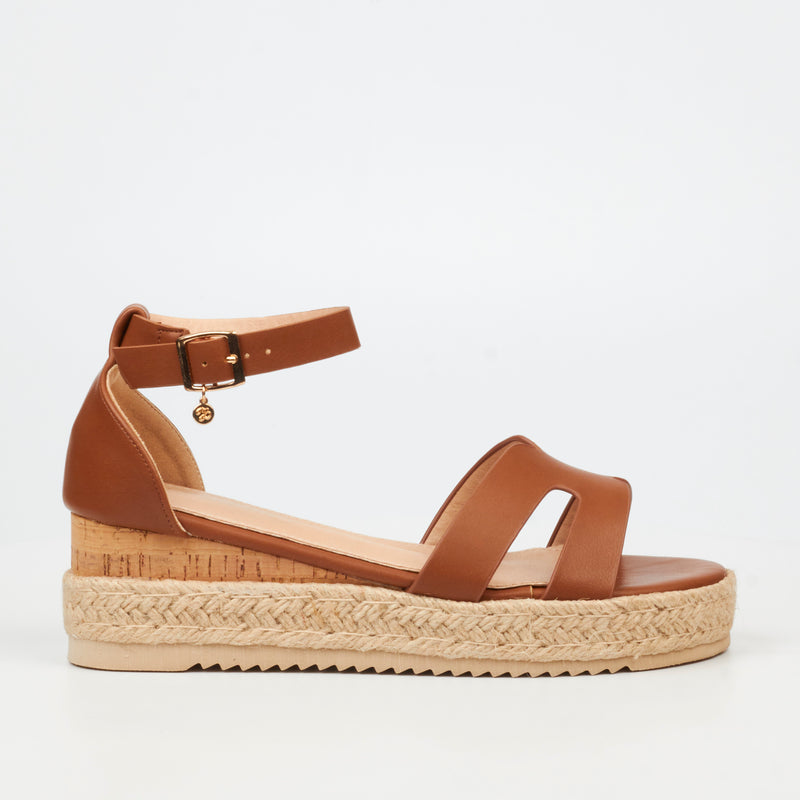 Miss Black Steffi 4 WEdge - Tan