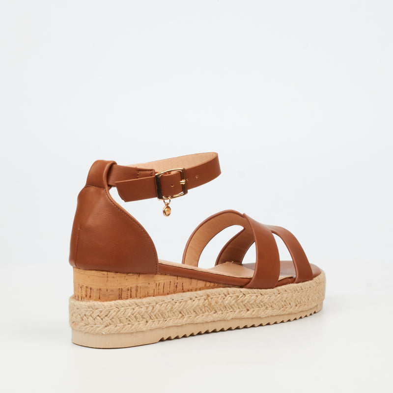 Miss Black Steffi 4 WEdge - Tan