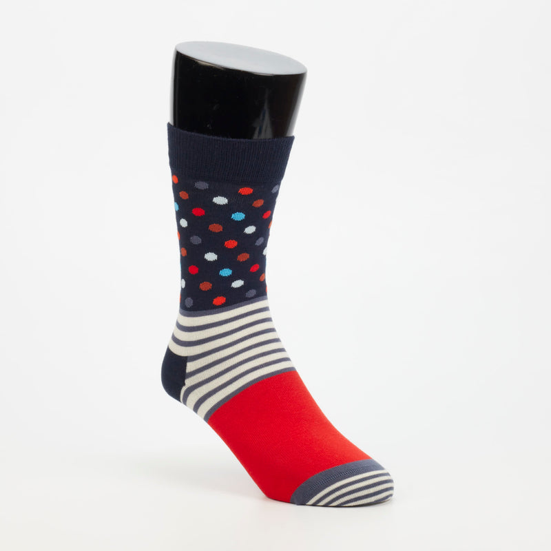 Happy Socks Stripe & Dots Sock - Navy accessories External   