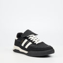 Urbanart Stud 1 Faux Wax / Faux Nubuck Sneaker - Black footwear UBRT