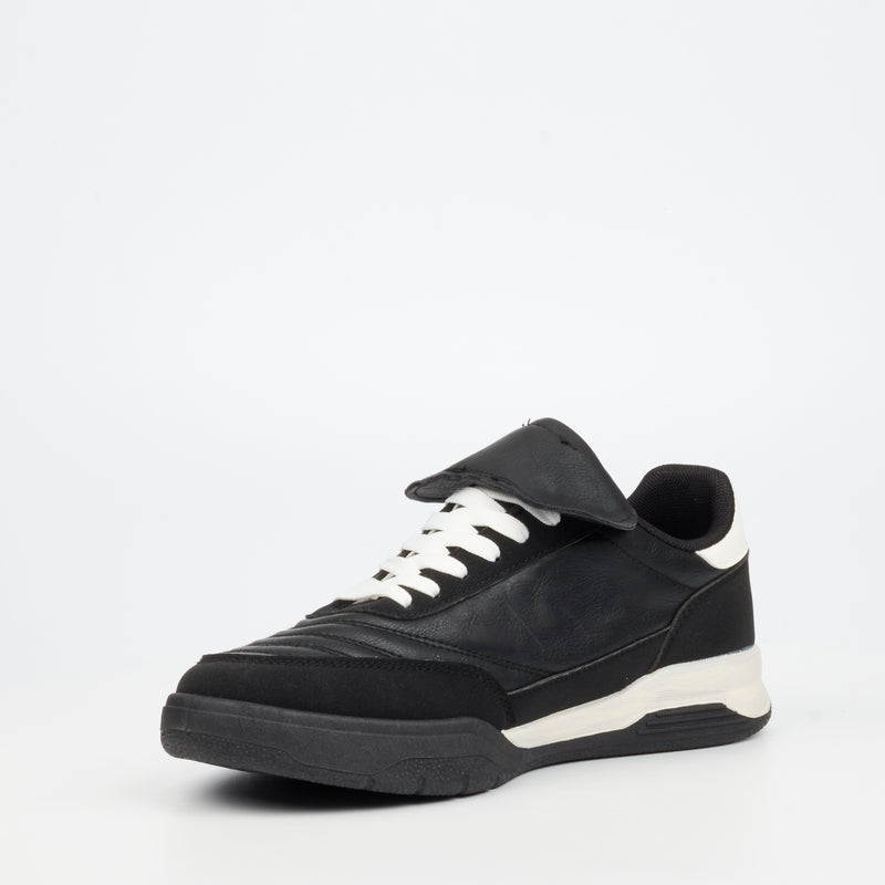 Urbanart Stud 1 Faux Wax / Faux Nubuck Sneaker - Black