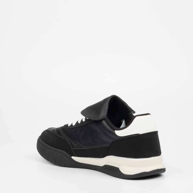 Urbanart Stud 1 Faux Wax / Faux Nubuck Sneaker - Black