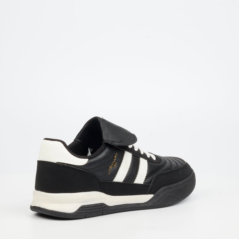Urbanart Stud 1 Faux Wax / Faux Nubuck Sneaker - Black