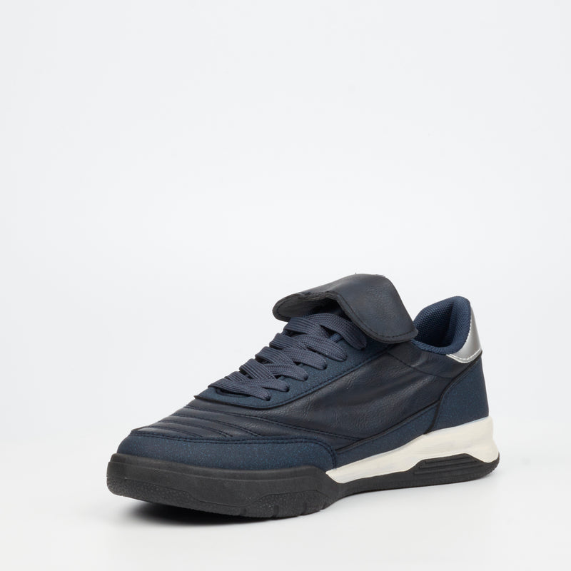 Urbanart Stud 1 Faux Wax / Faux Nubuck Sneaker - Navy