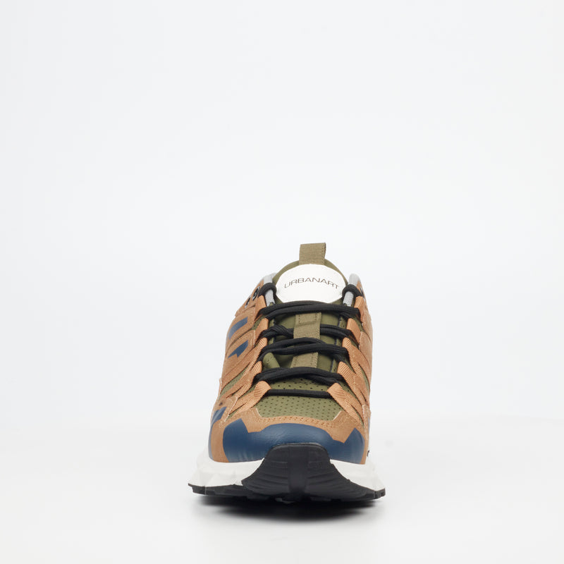 Urbanart Sturdy 1 Faux Wax / Mesh Sneaker - Olive footwear UBRT