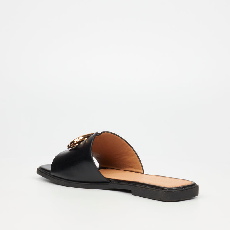 Miss Black Syrup 1 Flat Sandal - Black footwear Miss Black   