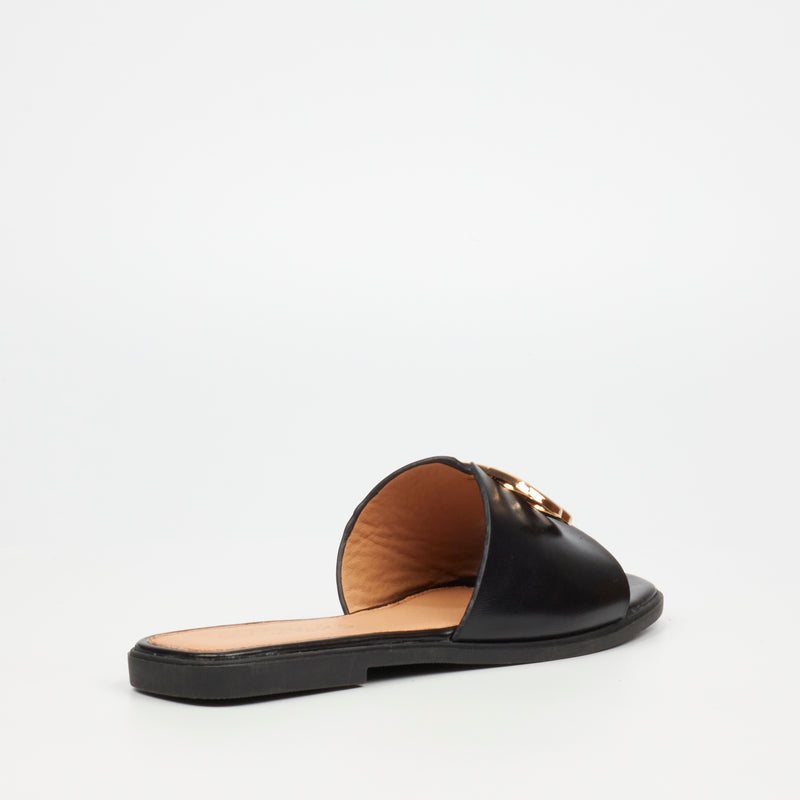 Miss Black Syrup 1 Flat Sandal - Black footwear Miss Black   