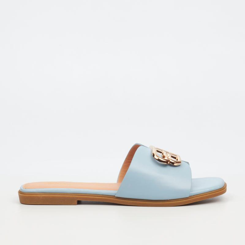 Miss Black Syrup 1 Flat Sandal - Blue footwear Miss Black   