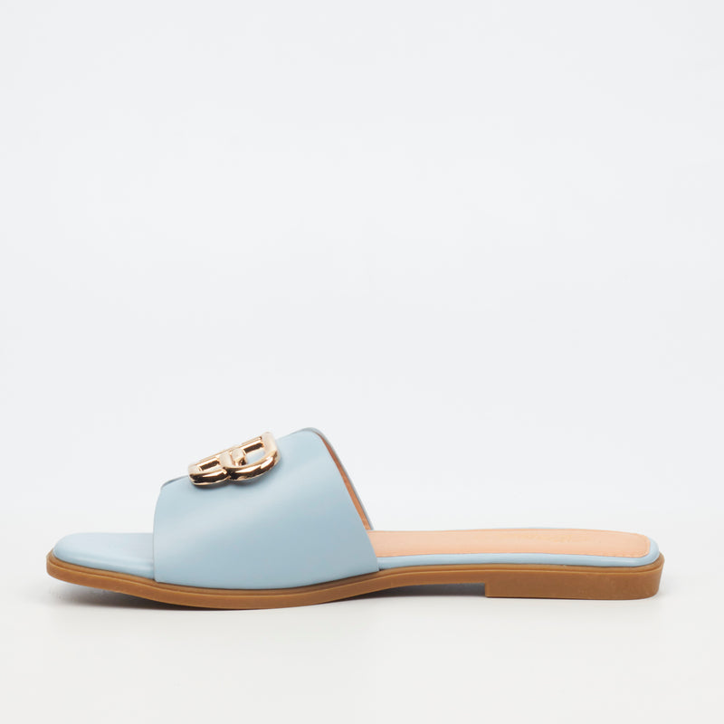 Miss Black Syrup 1 Flat Sandal - Blue footwear Miss Black   