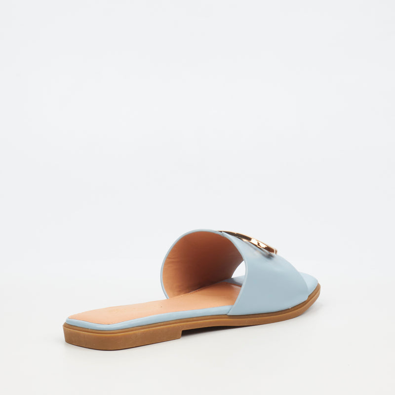 Miss Black Syrup 1 Flat Sandal - Blue footwear Miss Black   