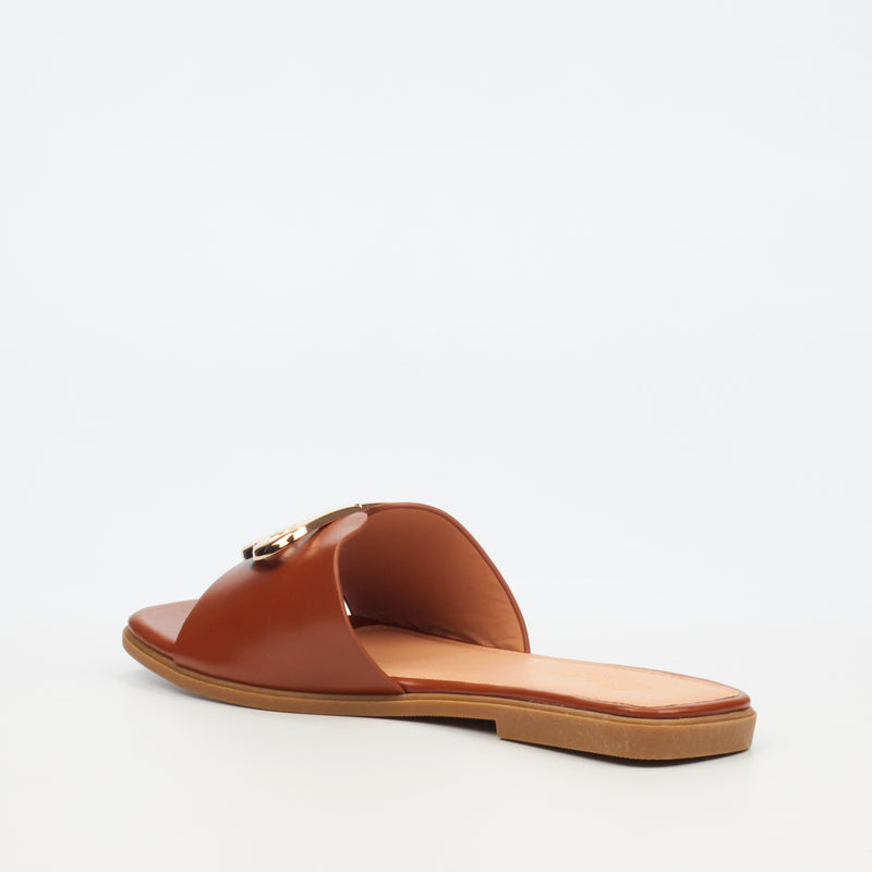 Miss Black Syrup 1 Flat Sandal - Tan footwear Miss Black   