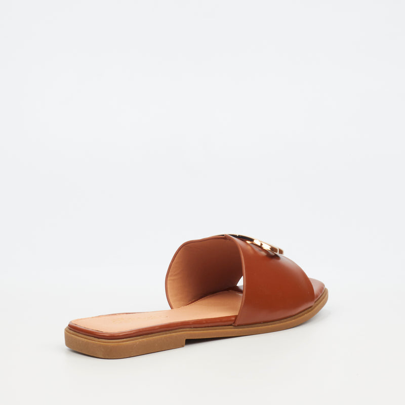 Miss Black Syrup 1 Flat Sandal - Tan footwear Miss Black   