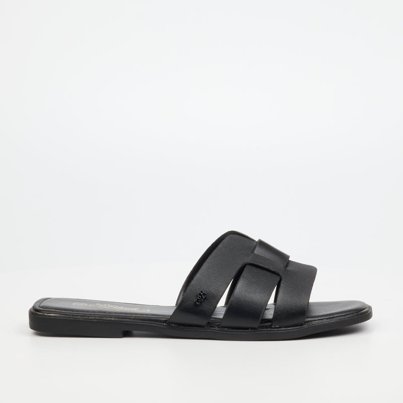 Miss Black Syrup 2 Flat Sandal - Black footwear Miss Black   