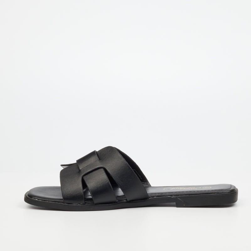 Miss Black Syrup 2 Flat Sandal - Black footwear Miss Black   