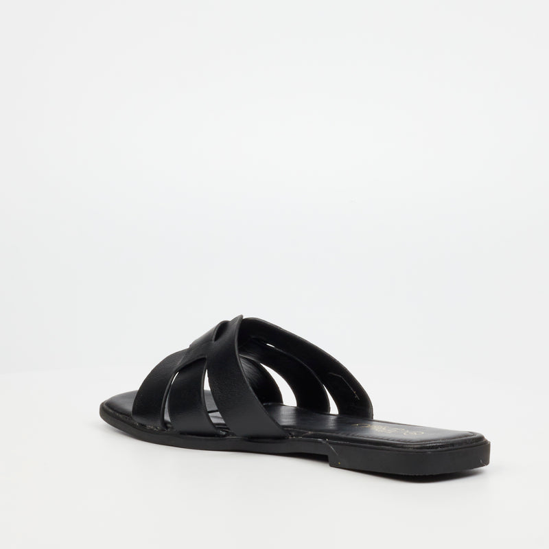 Miss Black Syrup 2 Flat Sandal - Black footwear Miss Black   