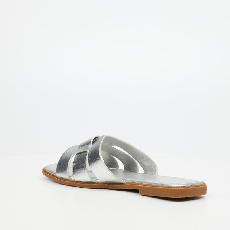 Miss Black Syrup 2 Flat Sandal - Silver footwear Miss Black   