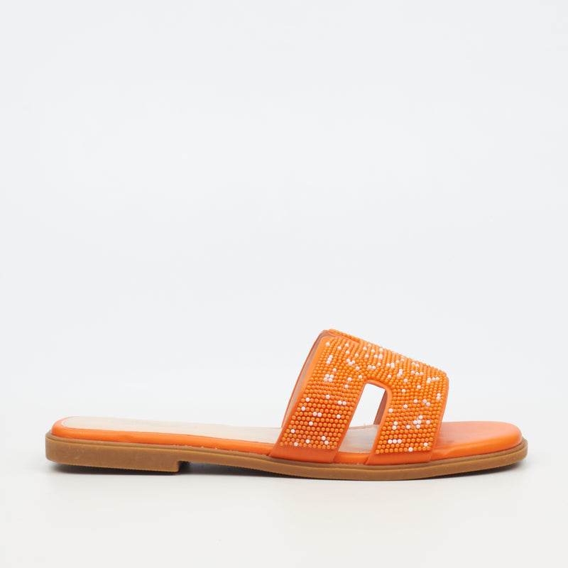 Miss Black Syrup 3 Flat Sandal - Orange footwear Miss Black   