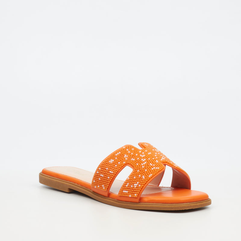 Miss Black Syrup 3 Flat Sandal - Orange footwear Miss Black   