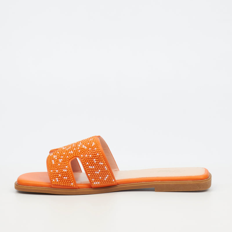 Miss Black Syrup 3 Flat Sandal - Orange footwear Miss Black   