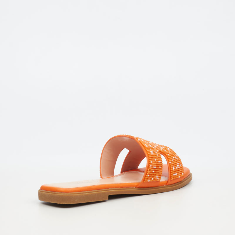 Miss Black Syrup 3 Flat Sandal - Orange footwear Miss Black   